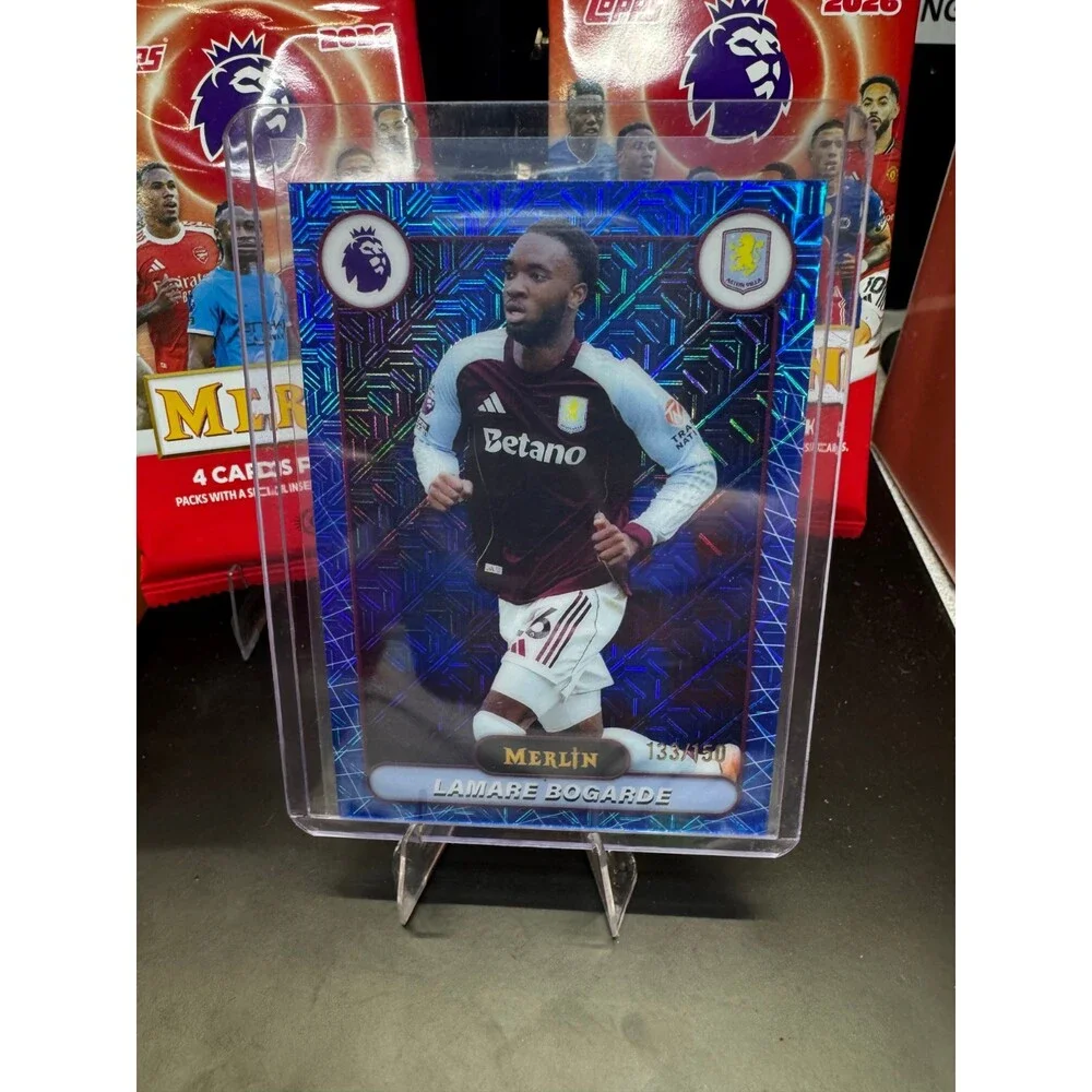 2026 Topps Merlin Premier League #29 Lamare Bogarde, Aston Villa Blue Mojo /150